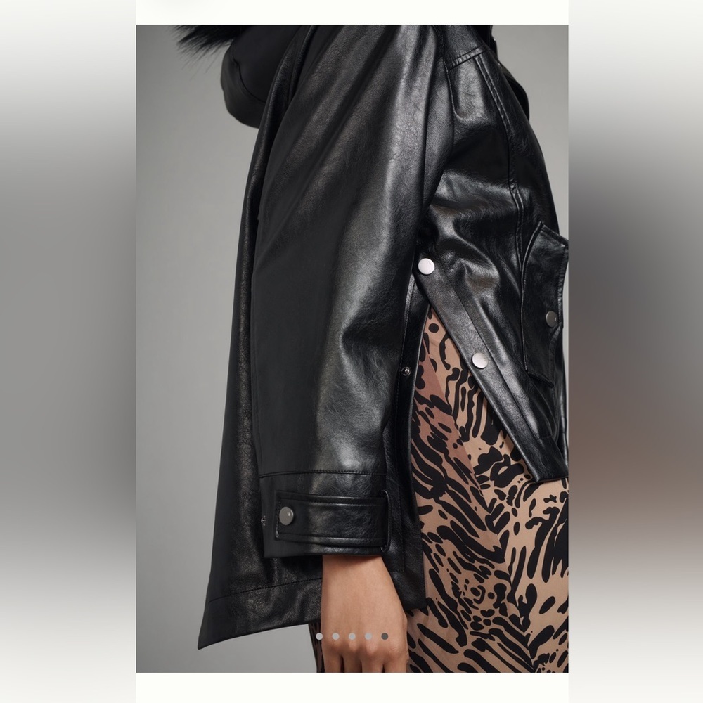 Pilcro Anthropologie Faux-Leather Hooded Jacket - Picture 6 of 7